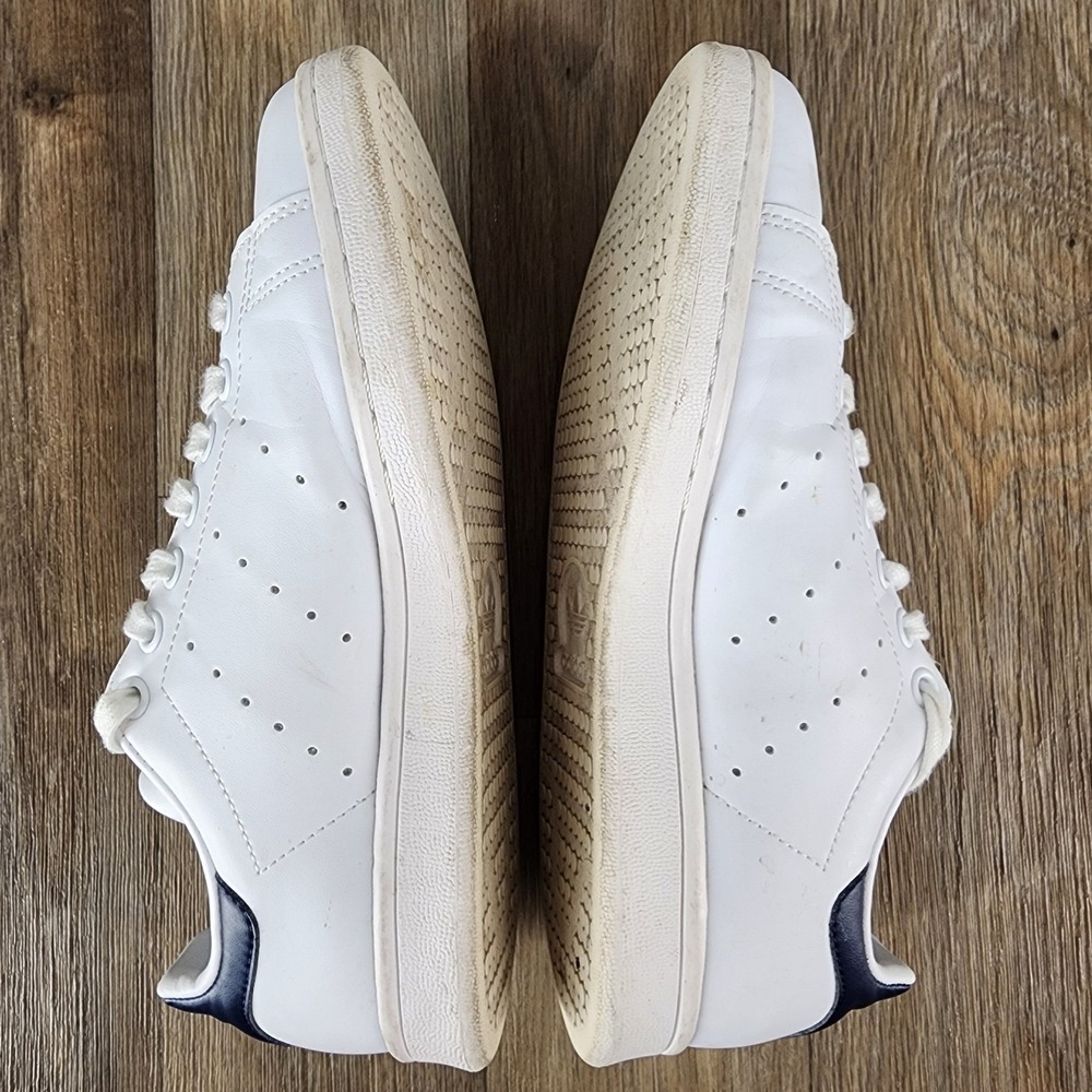 Adidas Stan Smith Womens‎ Size US 6.5 White Navy Sneakers Leather Tennis Shoes - Picture 7 of 9